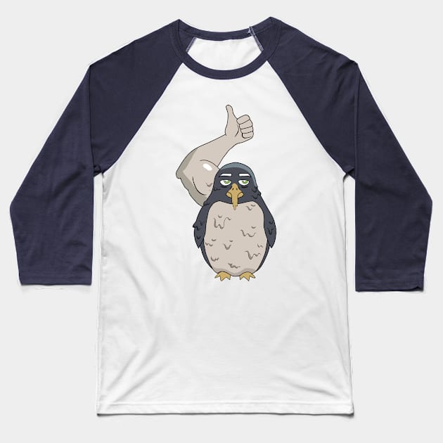 Harmonquest: Fondue Penguin Baseball T-Shirt by danharmonsucks
